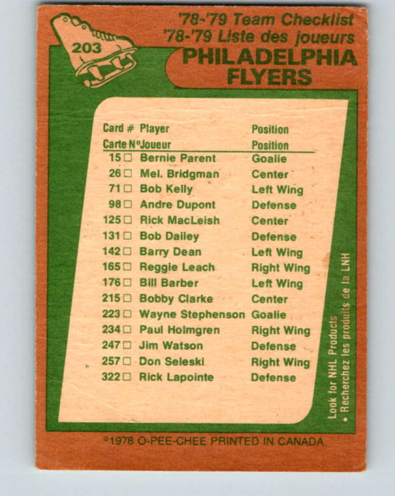 1978-79 O-Pee-Chee #203 Philadelphia Flyers TC Philadelphia Flyers 8502