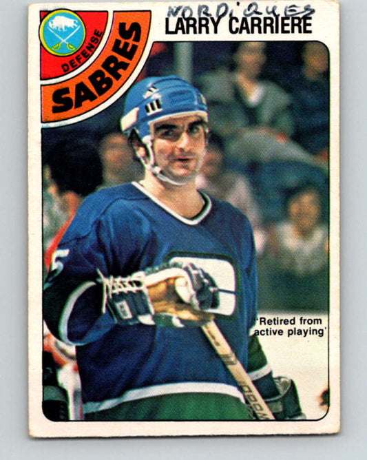 1978-79 O-Pee-Chee #272 Larry Carriere  Buffalo Sabres  8571 Image 1