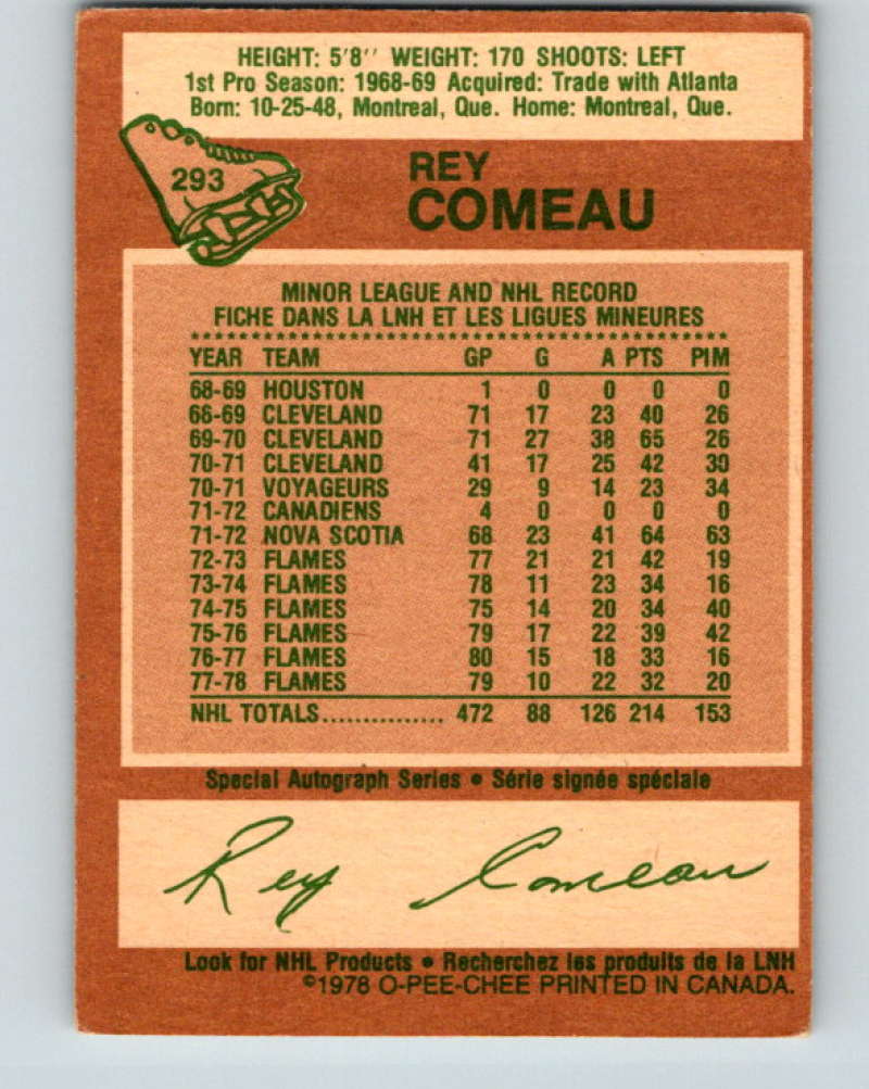 1978-79 O-Pee-Chee #293 Rey Comeau Colorado Rockies 8592