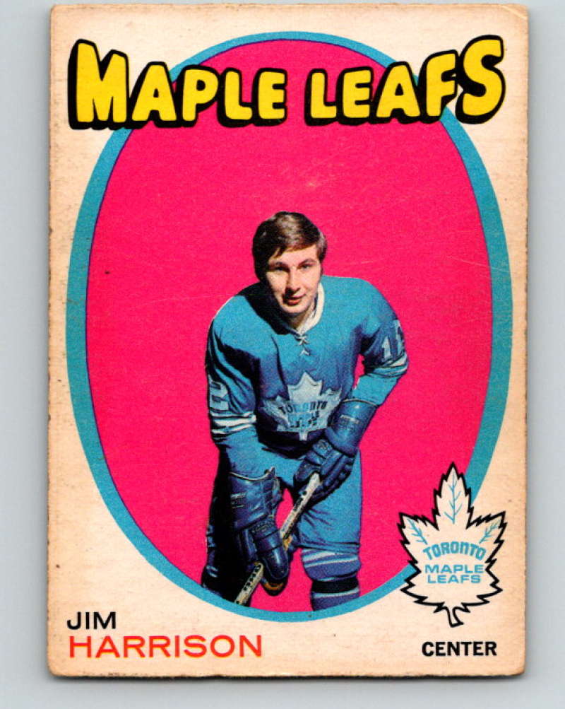 1971-72 O-Pee-Chee #10 Jim Harrison Toronto Maple Leafs 8705