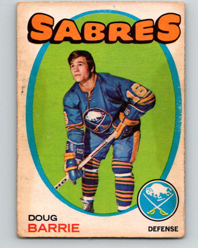 1971-72 O-Pee-Chee #22 Doug Barrie RC Rookie Buffalo Sabres 8717 Image 1