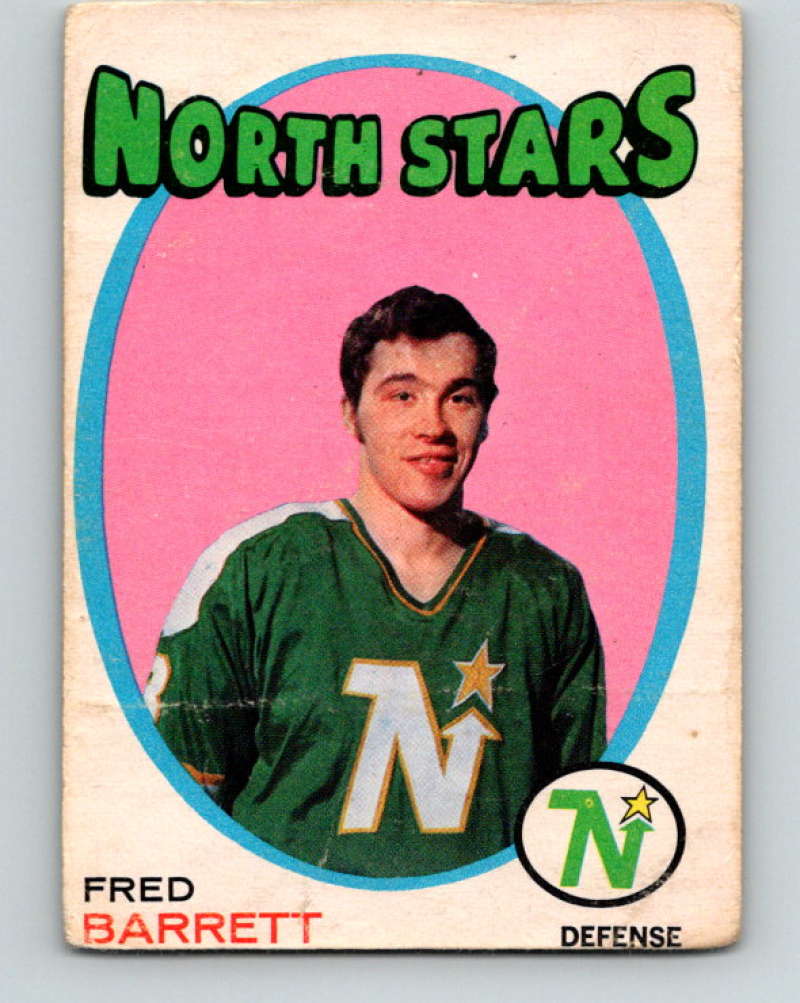 1971-72 O-Pee-Chee #128 Fred Barrett RC Rookie Minnesota North Stars 8823