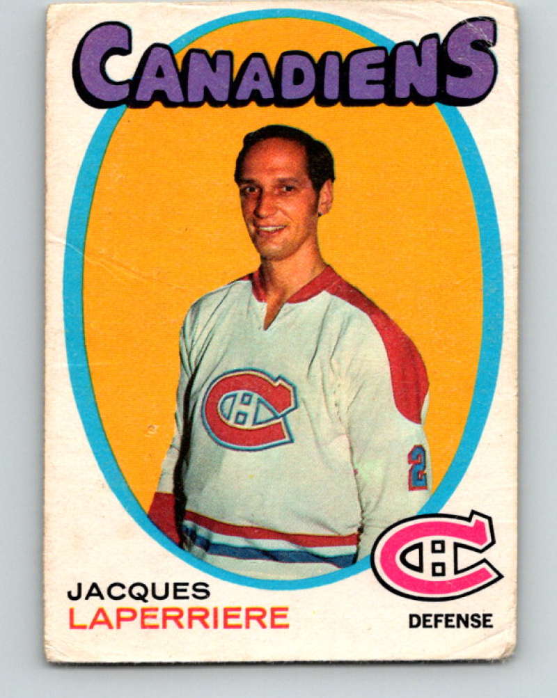 1971-72 O-Pee-Chee #144 Jacques Laperriere Montreal Canadiens 8839 Image 1