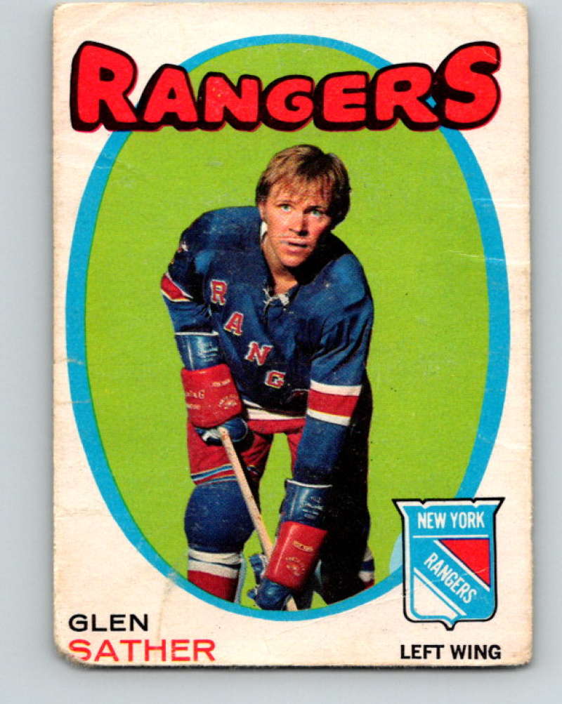 1971-72 O-Pee-Chee #221 Glen Sather New York Rangers 8916 Image 1