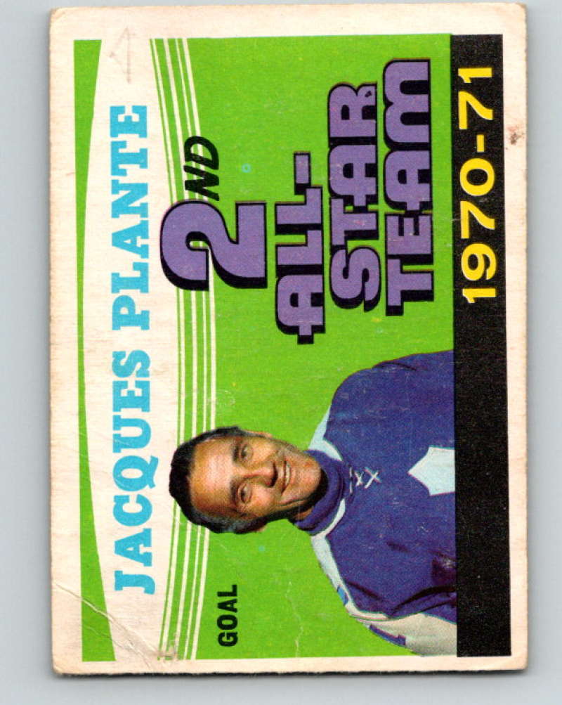 1971-72 O-Pee-Chee #256 Jacques Plante UER AS Toronto Maple Leafs 8951