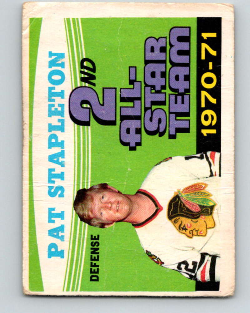 1971-72 O-Pee-Chee #258 Pat Stapleton AS Chicago Blackhawks 8953 Image 1