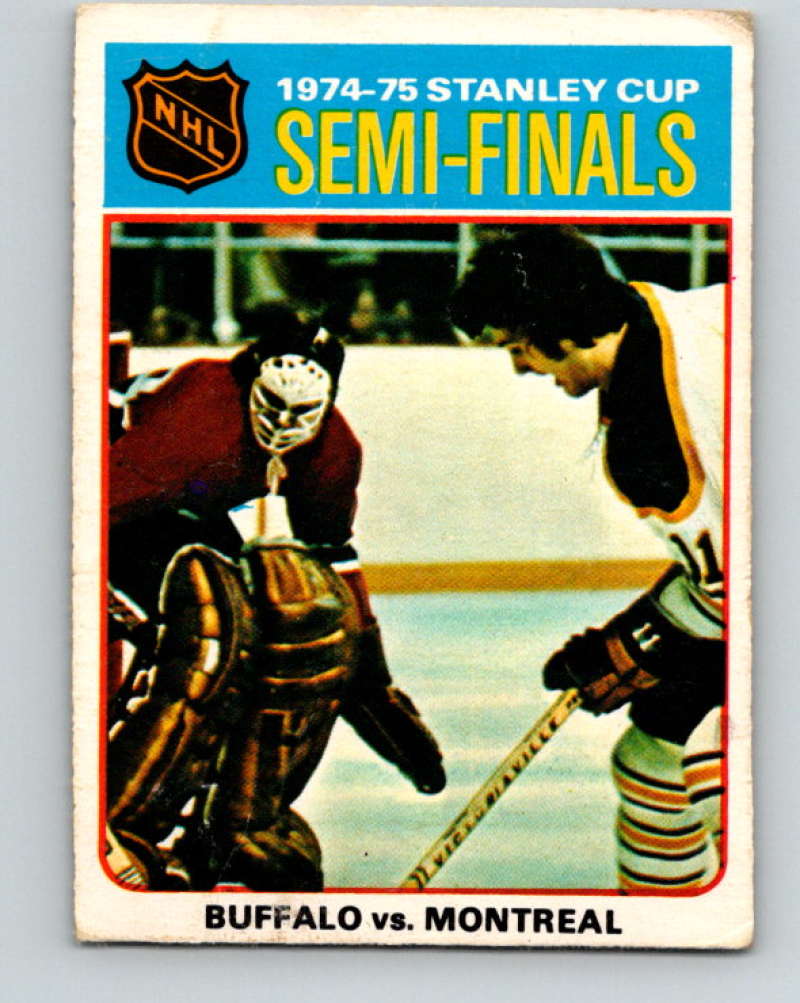 1975-76 O-Pee-Chee #3 Semi-Finals Buffalo Sabres/Montreal Canadiens 9226