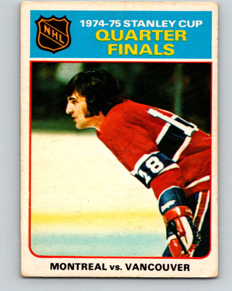 1975-76 O-Pee-Chee #5 Quarter Finals Montreal Canadiens/Vancouver Canucks 9228 Image 1