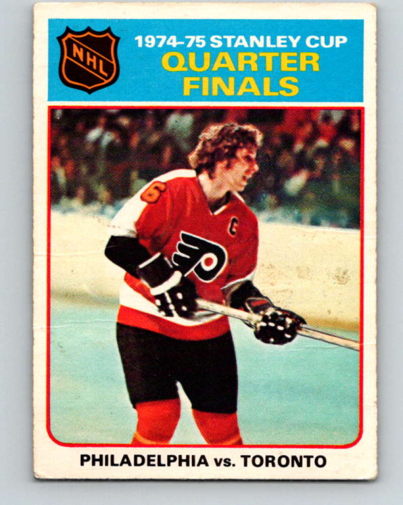 1975-76 O-Pee-Chee #7 Quarter Finals Philadelphia Flyers/Toronto Maple Leafs 9230