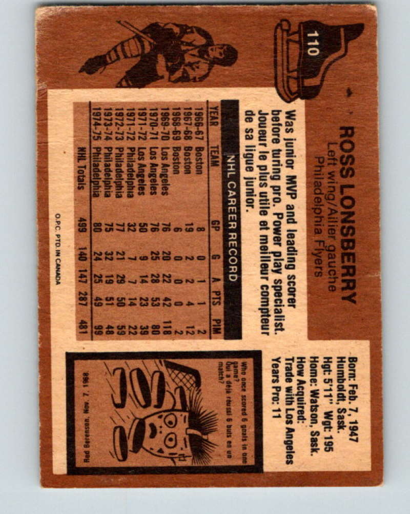 1975-76 O-Pee-Chee #111 Ron Stackhouse Pittsburgh Penguins 9334