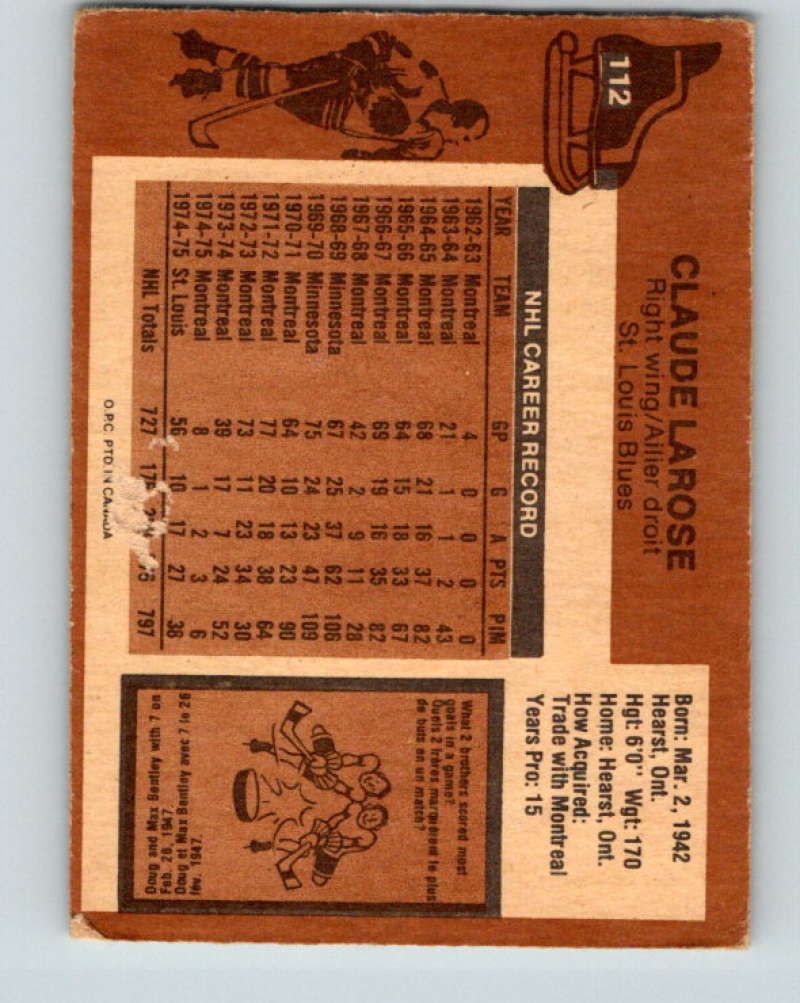 1975-76 O-Pee-Chee #113 Don Luce Buffalo Sabres 9336