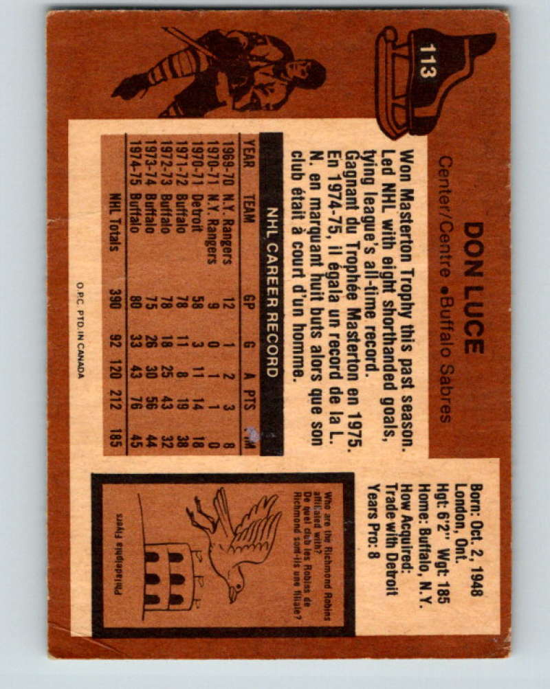 1975-76 O-Pee-Chee #114 Errol Thompson RC Rookie Toronto Maple Leafs 9337