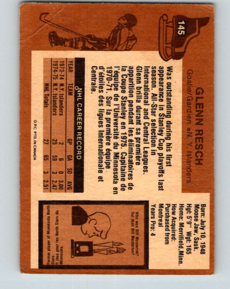 1975-76 O-Pee-Chee #146 Ron Greschner RC Rookie New York Rangers 9369