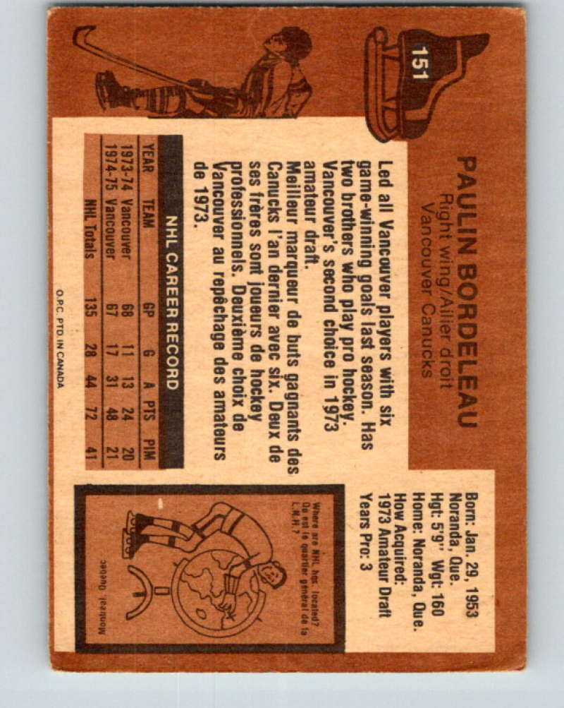 1975-76 O-Pee-Chee #152 Ron Lalonde RC Rookie Washington Capitals 9375