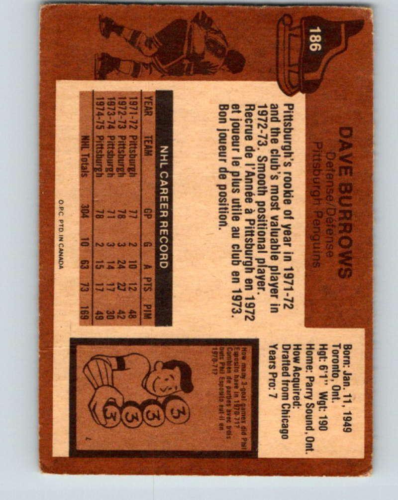 1975-76 O-Pee-Chee #187 Dave Dunn Toronto Maple Leafs 9410