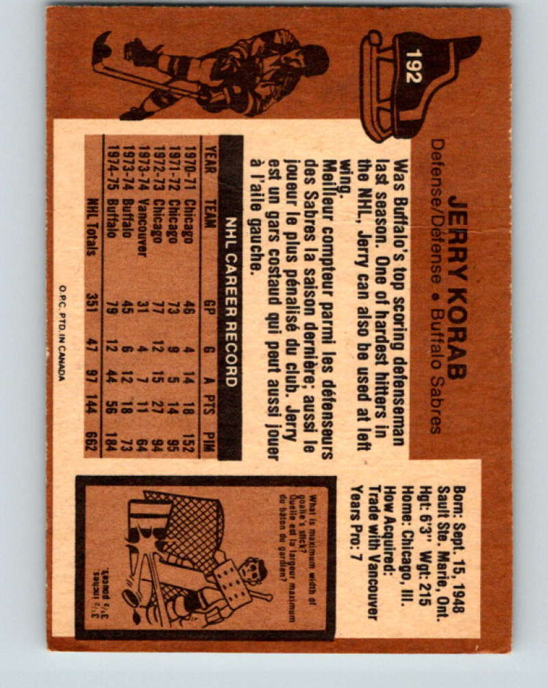 1975-76 O-Pee-Chee #193 Joey Johnston Chicago Blackhawks 9416 Image 2