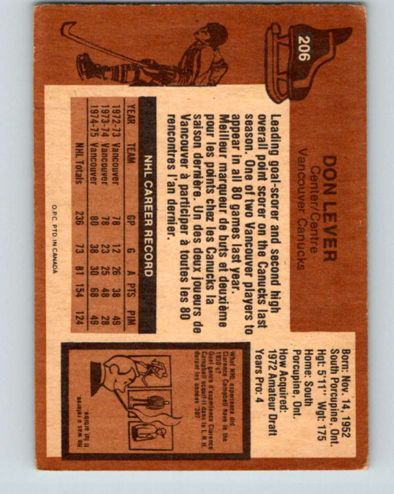 1975-76 O-Pee-Chee #207 Bill Mikkelson Washington Capitals 9430 Image 2