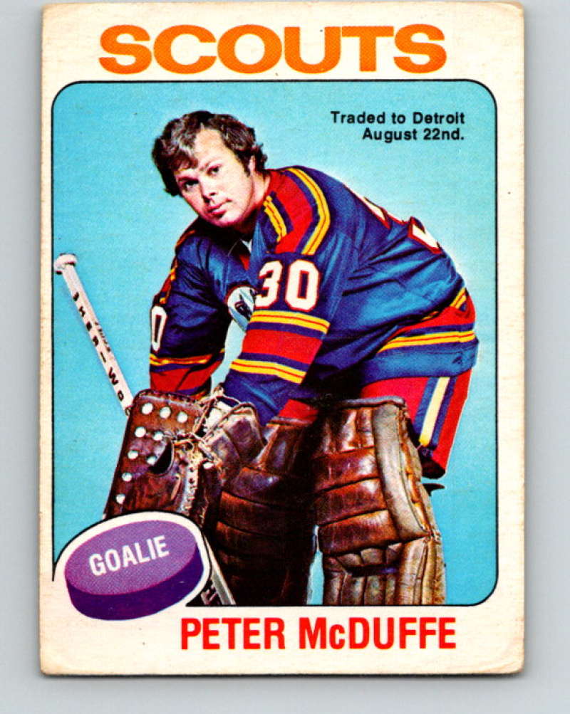 1975-76 O-Pee-Chee #256 Peter McDuffe Kansas City Scouts 9483