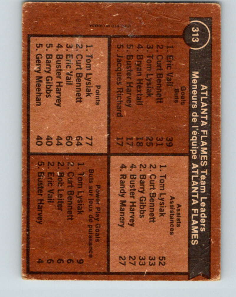 1975-76 O-Pee-Chee #313 Tom Lysiak TL Atlanta Flames 9541