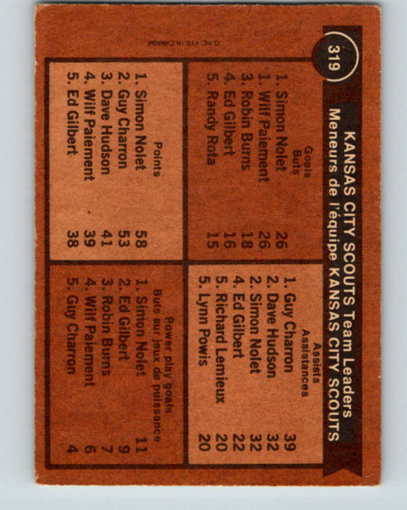 1975-76 O-Pee-Chee #319 Guy Charron TL Kansas City Scouts 9547
