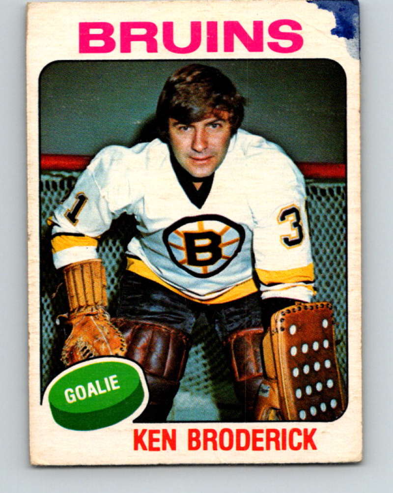 1975-76 O-Pee-Chee #340 Ken Broderick Boston Bruins 9568