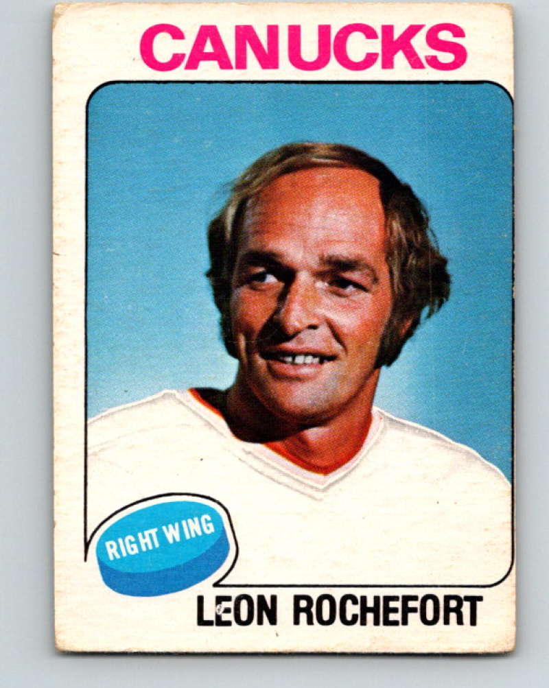 1975-76 O-Pee-Chee #374 Leon Rochefort Vancouver Canucks 9602 Image 1