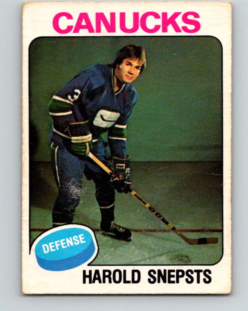 1975-76 O-Pee-Chee #396 Harold Snepsts RC Rookie Vancouver Canucks 9623