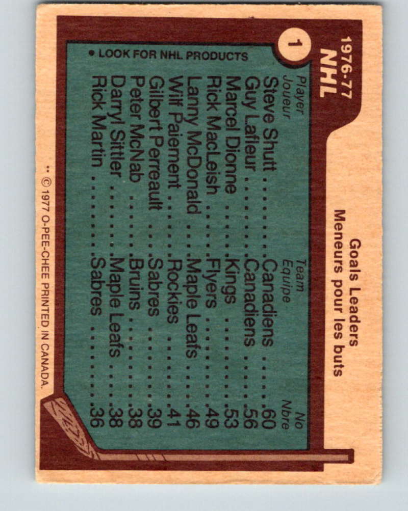 1977-78 O-Pee-Chee #1 Shutt/LaFleur/Dionne NHL LL 9624 Image 2