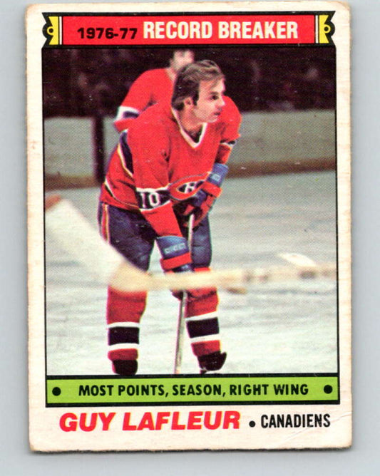 1977-78 O-Pee-Chee #214 Guy Lafleur NHL  Canadiens RB 9844