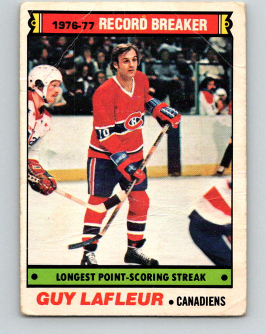 1977-78 O-Pee-Chee #216 Guy Lafleur NHL  Canadiens RB 9846