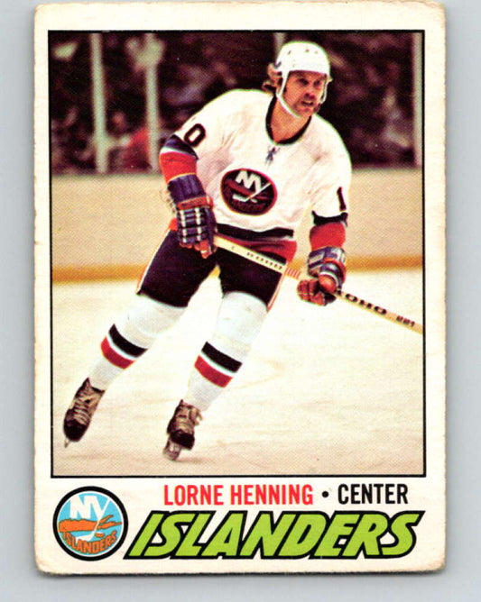 1977-78 O-Pee-Chee #219 Lorne Henning NHL  NY Islanders 9849 Image 1