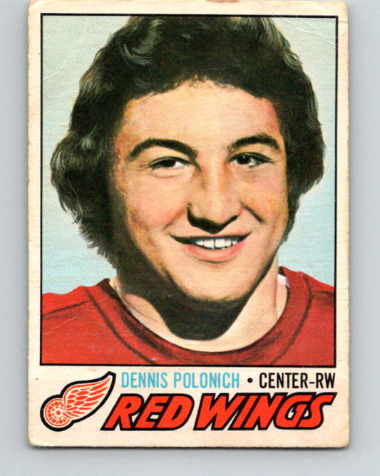 1977-78 O-Pee-Chee #228 Dennis Polonich NHL  RC Rookie Wings 9858 Image 1