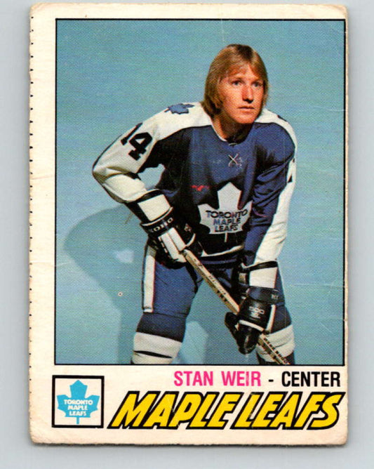 1977-78 O-Pee-Chee #356 Stan Weir NHL  Maple Leafs 9991 Image 1