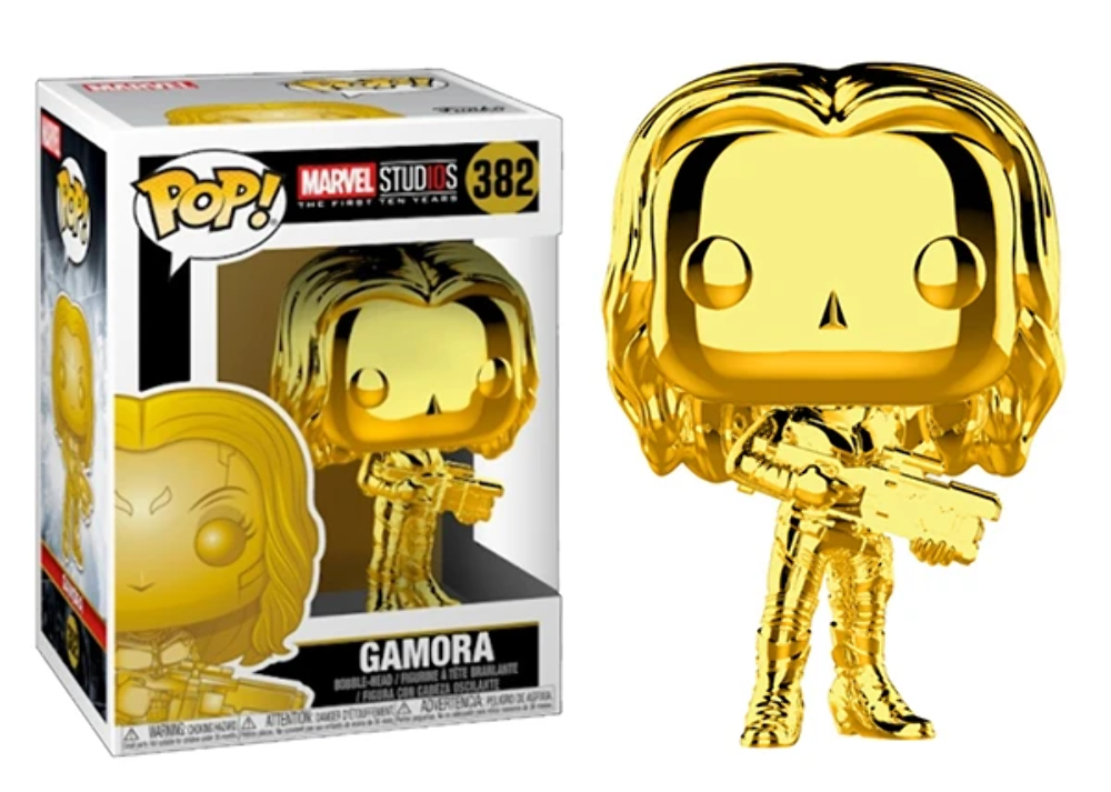 Funko Pop - 382 Marvel Studios 10 Years - Gamora (Gold Chrome) Vinyl Figure Image 1