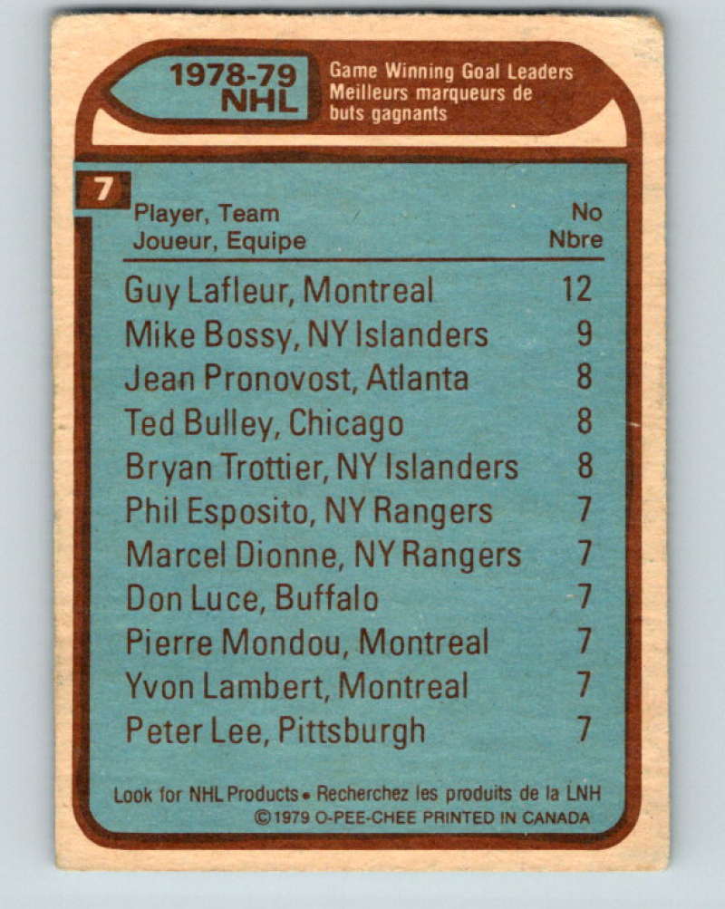1979-80 O-Pee-Chee #7 Lafleur/Bossy/Trottier/ + 10140