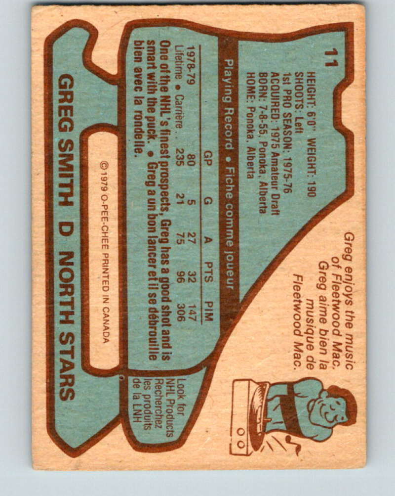 1979-80 O-Pee-Chee #11 Greg Smith NHL North Stars 10145