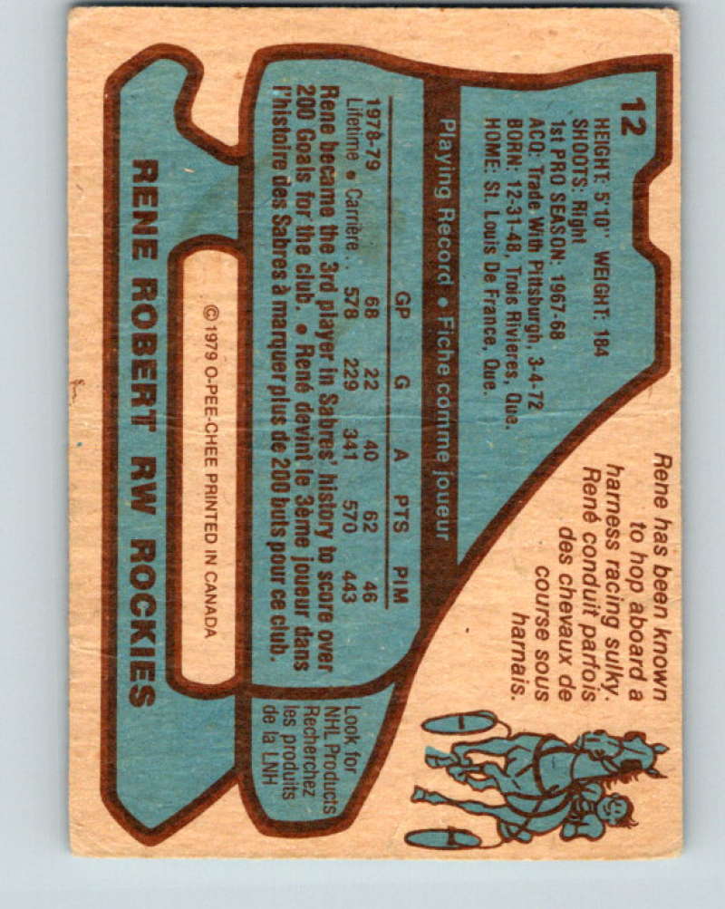 1979-80 O-Pee-Chee #12 Rene Robert NHL Rockies 10147
