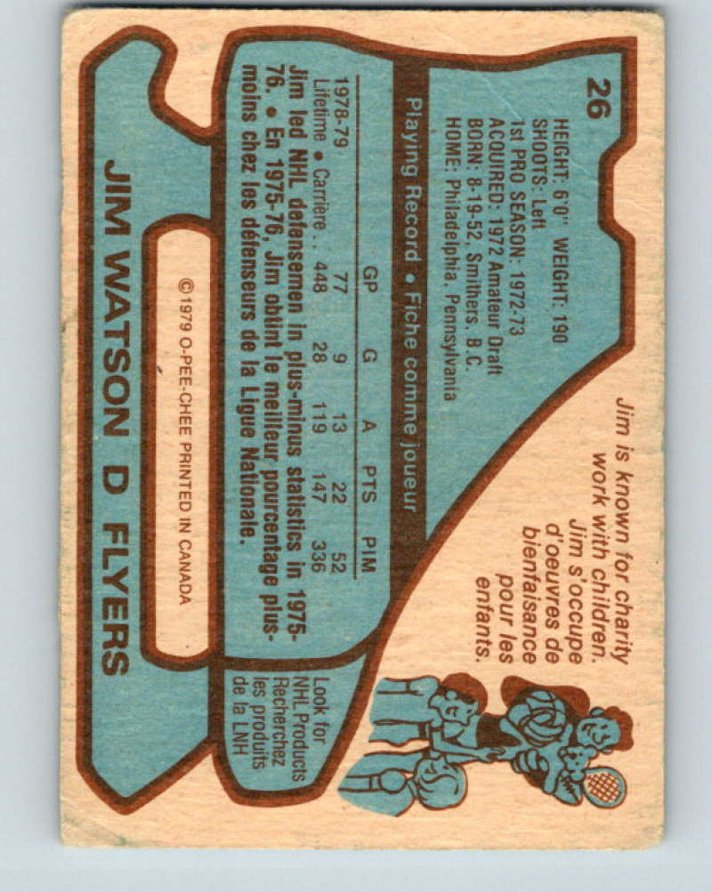 1979-80 O-Pee-Chee #26 Jim Watson NHL Flyers 10169