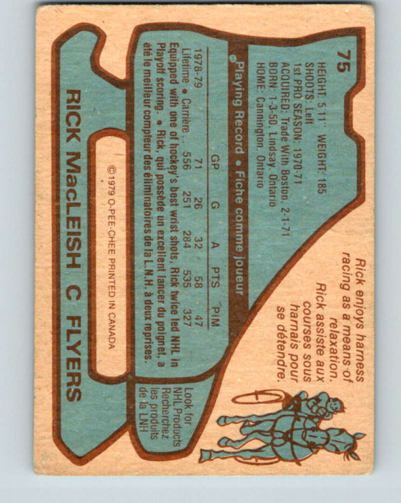 1979-80 O-Pee-Chee #75 Rick MacLeish NHL Flyers 10229