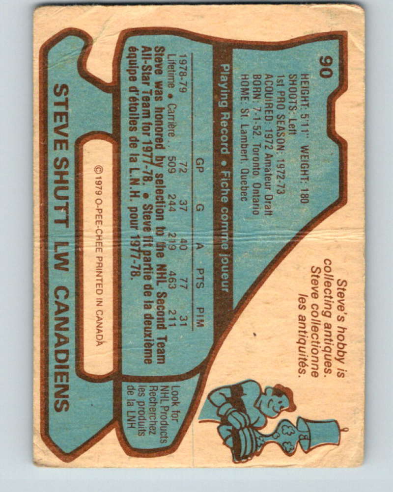 1979-80 O-Pee-Chee #90 Steve Shutt NHL Canadiens 10249