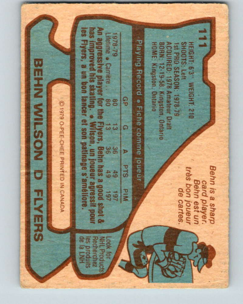 1979-80 O-Pee-Chee #111 Behn Wilson NHL RC Rookie Flyers 10273