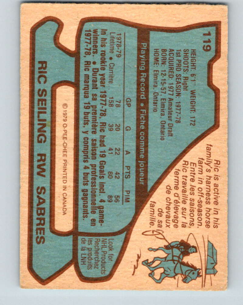 1979-80 O-Pee-Chee #119 Ric Seiling NHL Sabres 10283