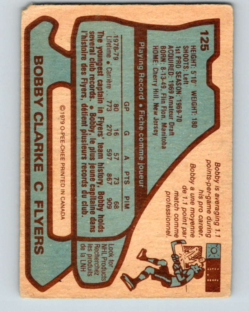 1979-80 O-Pee-Chee #125 Bobby Clarke NHL Flyers 10291