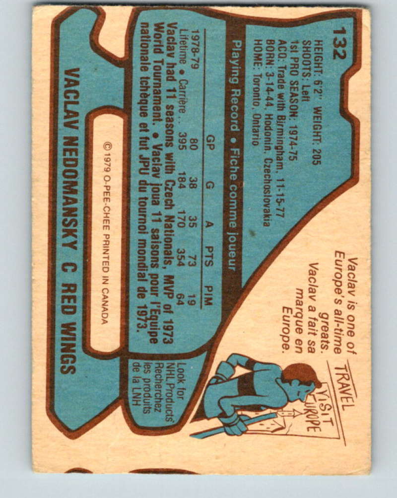 1979-80 O-Pee-Chee #132 Vaclav Nedomansky NHL Red Wings 10300