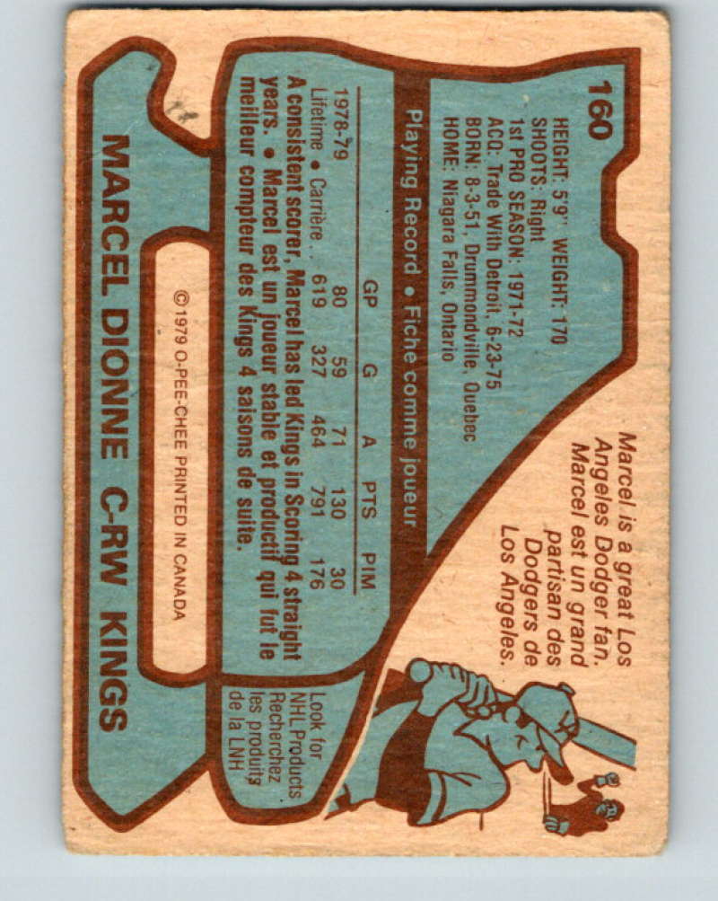 1979-80 O-Pee-Chee #160 Marcel Dionne NHL Kings AS 10335