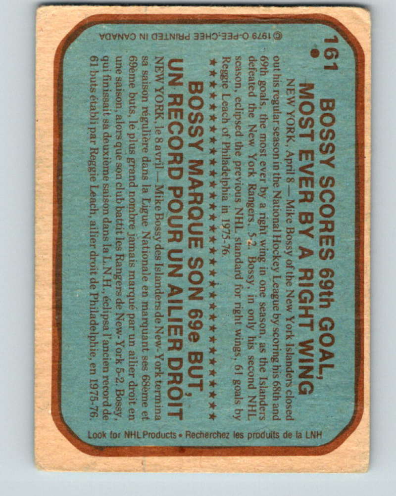 1979-80 O-Pee-Chee #161 Mike Bossy NHL NY Islanders RB 10336