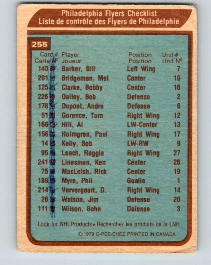 1979-80 O-Pee-Chee #255 Flyers Team NHL Flyers CL 10463
