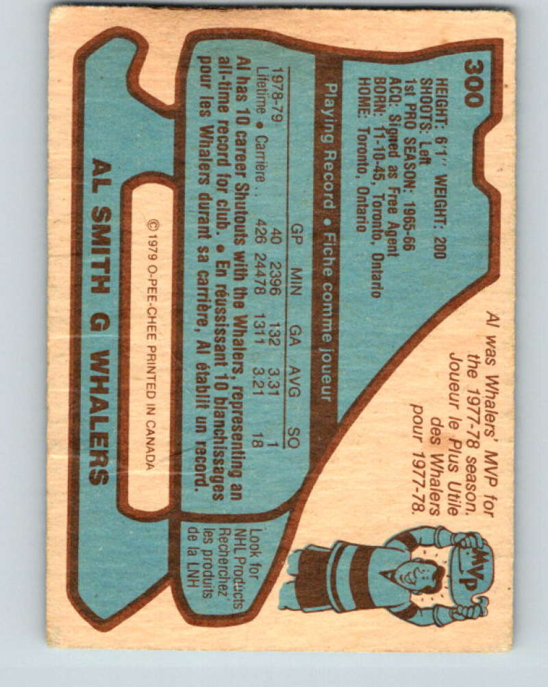 1979-80 O-Pee-Chee #300 Al Smith NHL Whalers 10526