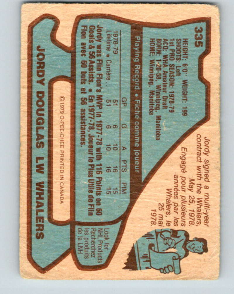 1979-80 O-Pee-Chee #335 Jordy Douglas NHL RC Rookie Whalers 10581