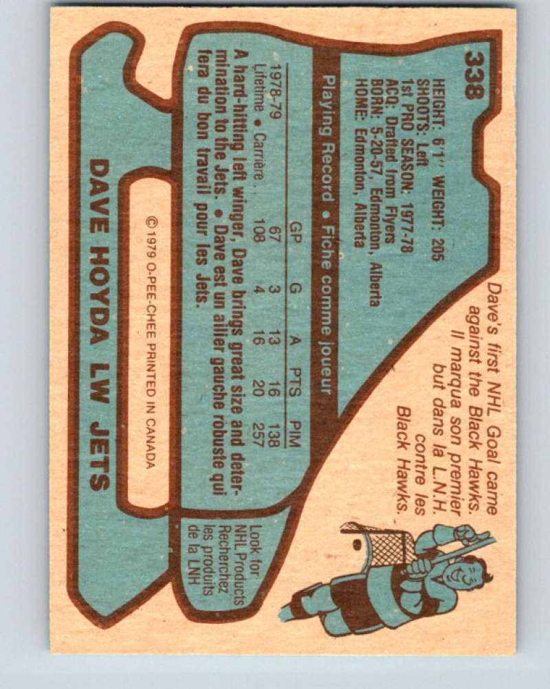 1979-80 O-Pee-Chee #338 Dave Hoyda NHL RC Rookie Winn Jets 10585